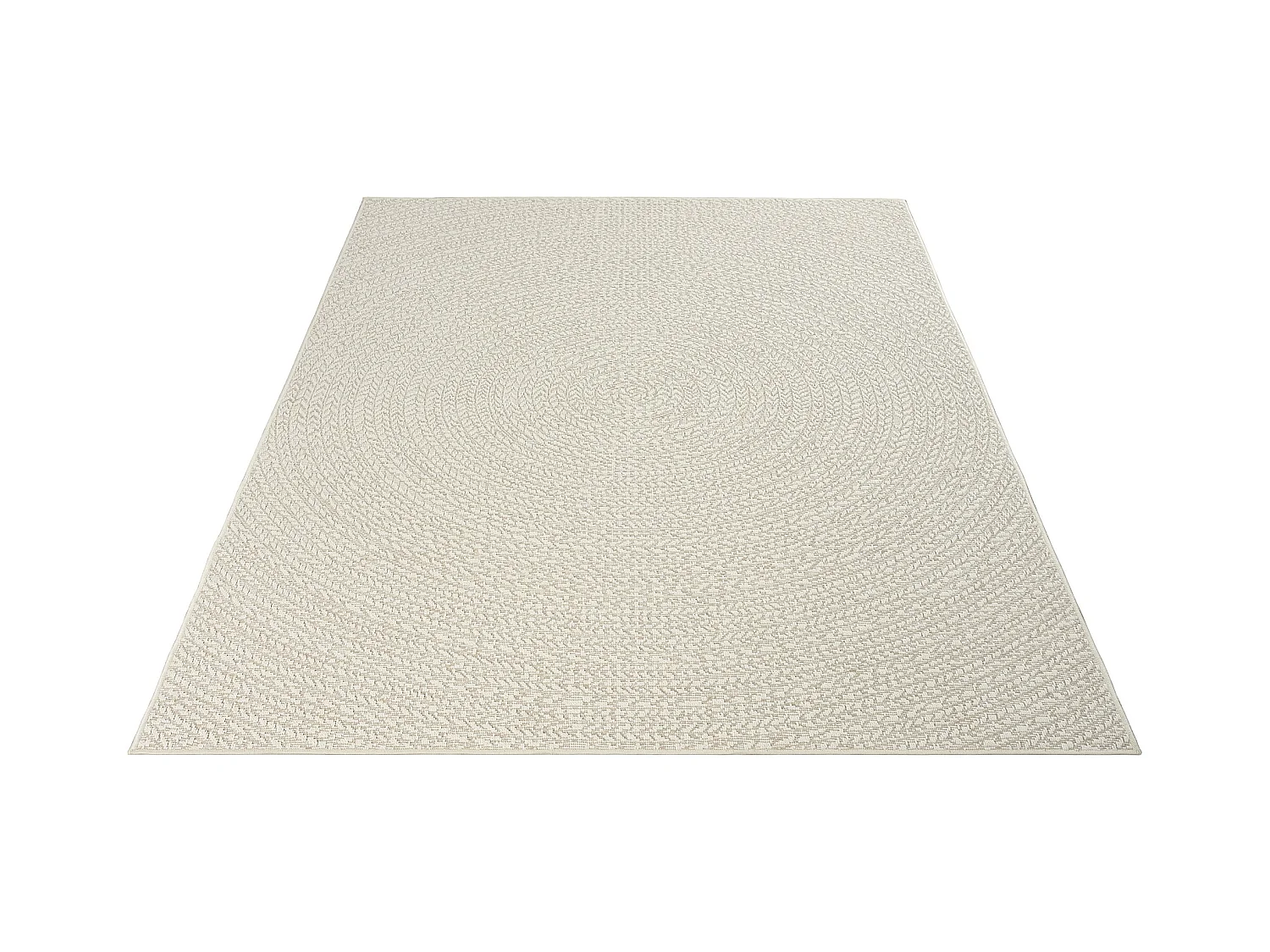 Tapis Kansas intérieur extérieur jute résistant intempéries terrasse - Crème - 60 x 180 cm
