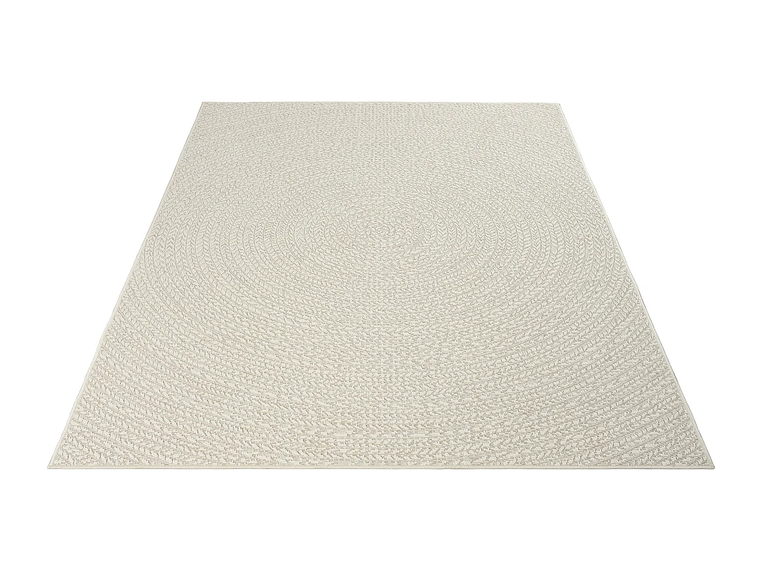 Tapis Kansas intérieur extérieur jute résistant intempéries terrasse - Crème - 60 x 180 cm