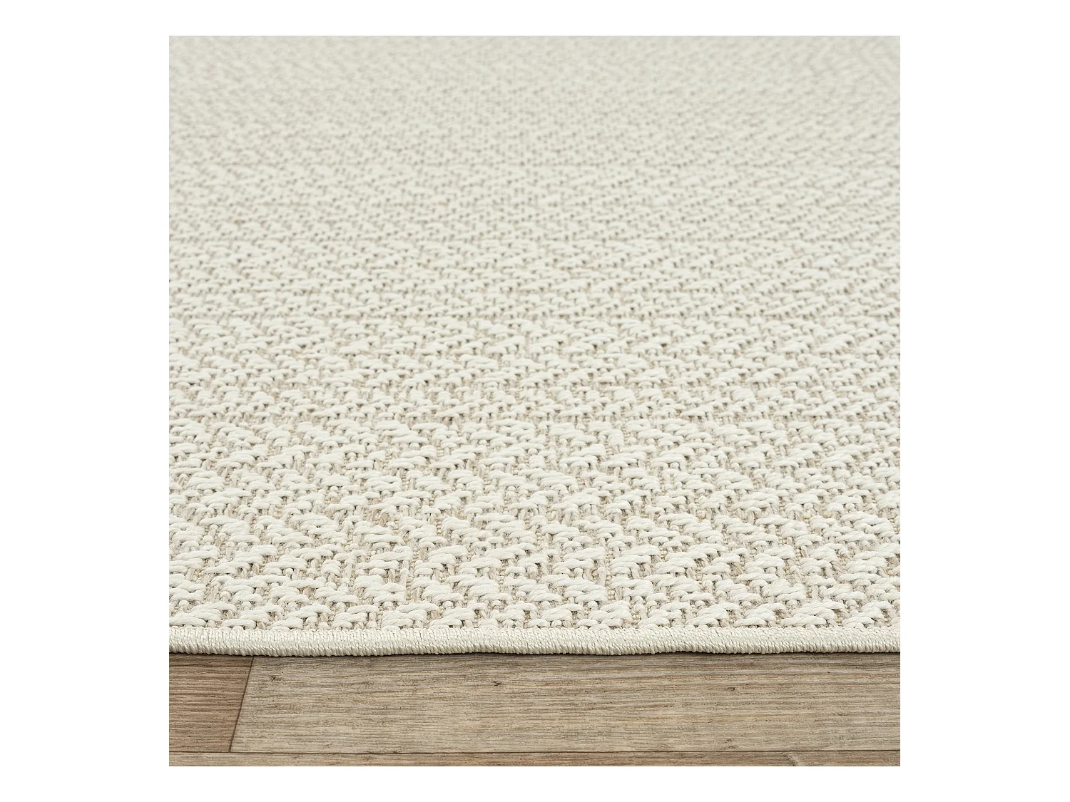 Tapis Kansas intérieur extérieur jute uni résistant intempéries terrasse - Crème - 200 x 290 cm