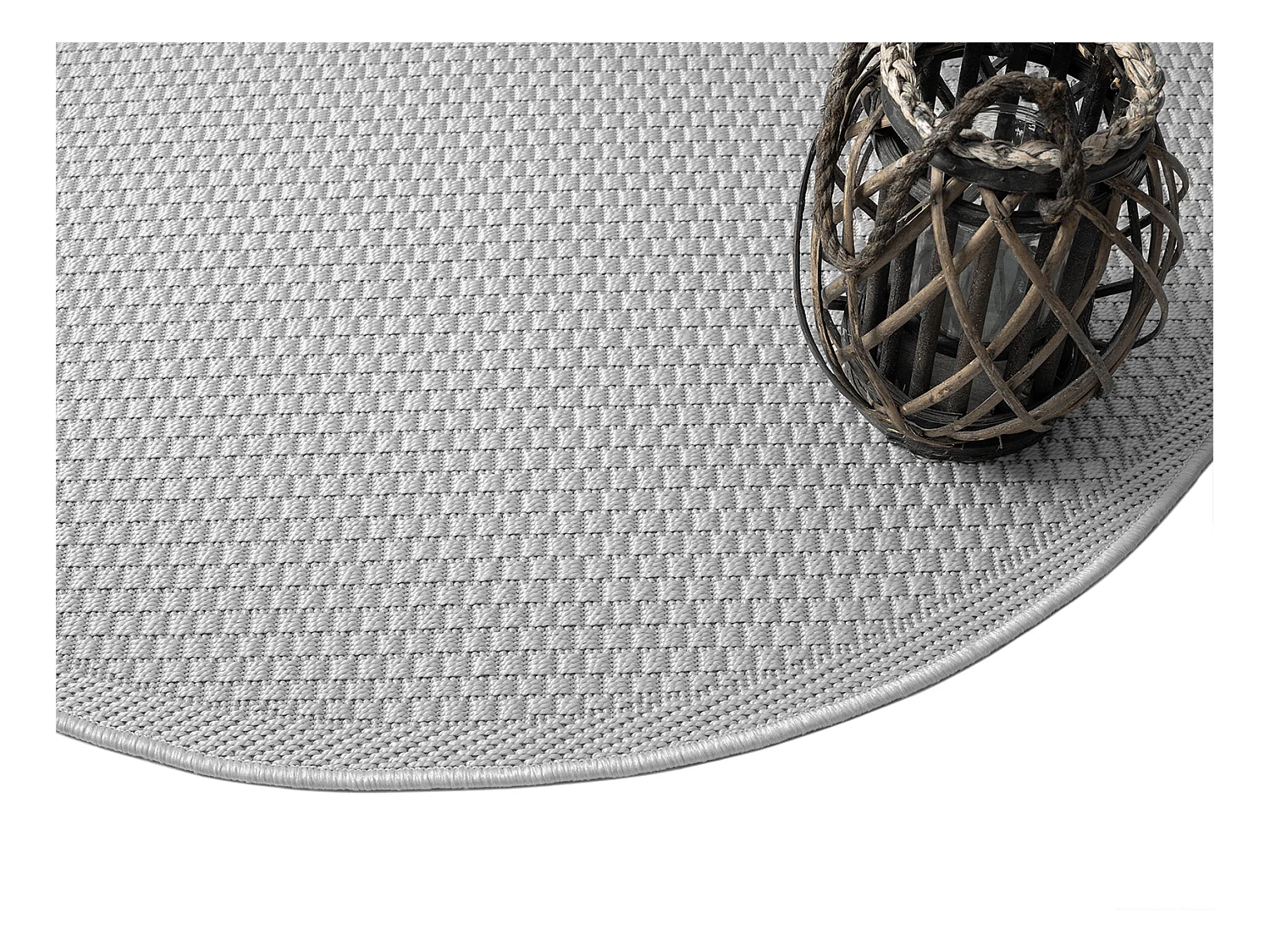 Tapis Toulouse d'extérieur uni, Gris, 120 cm, Rond