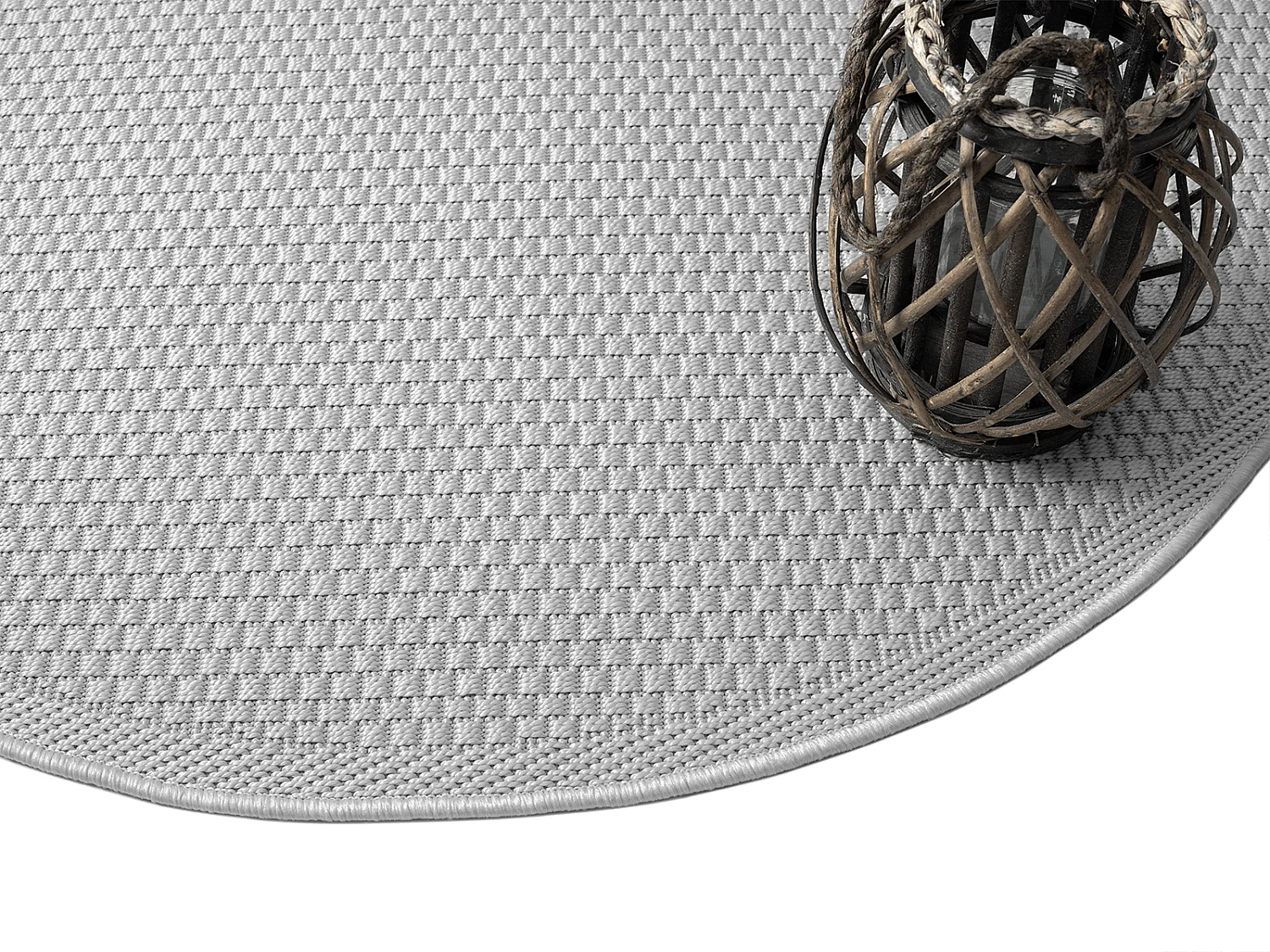 Tapis Toulouse d'extérieur uni, Gris, 120 cm, Rond