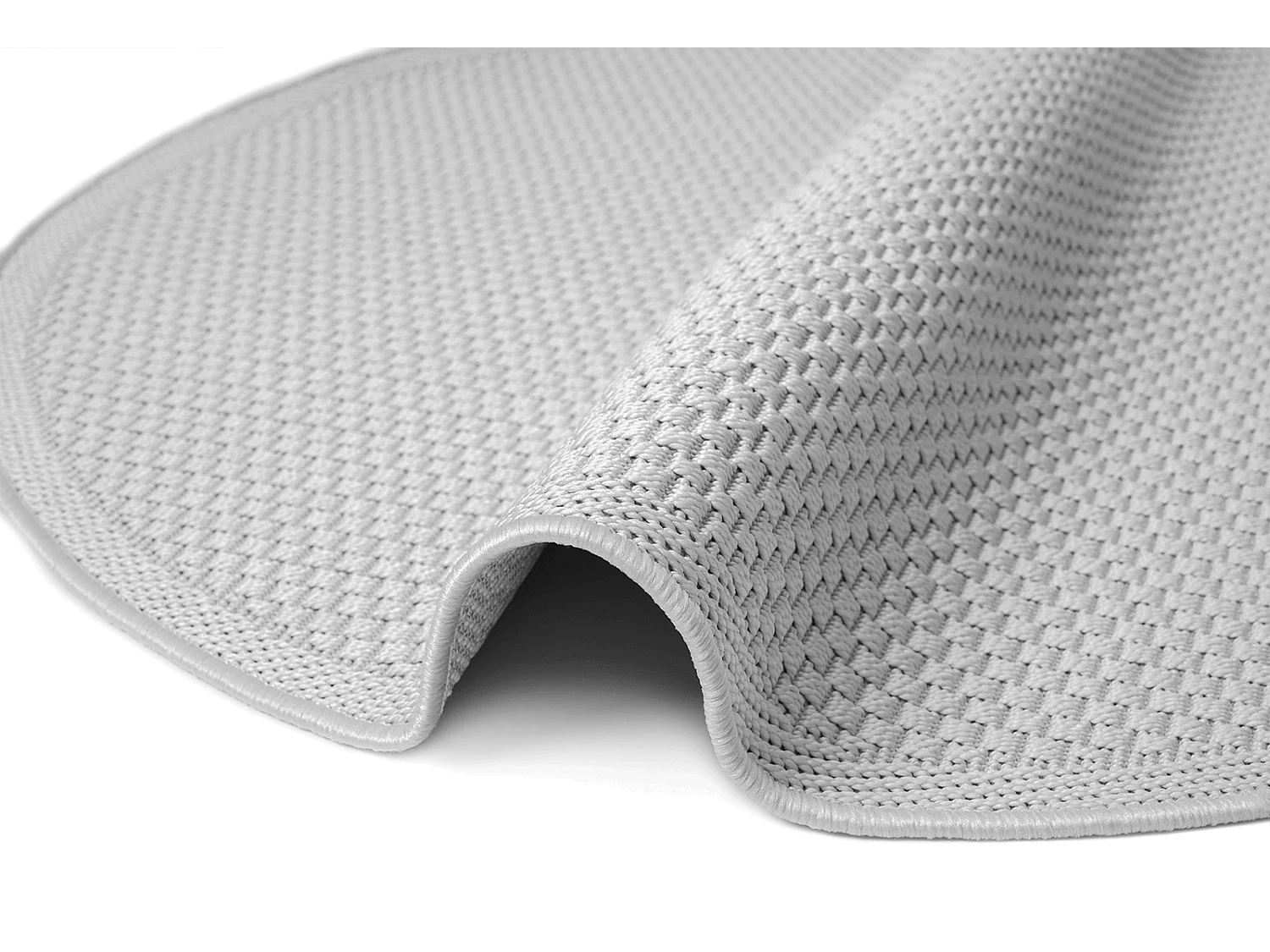 Tapis Toulouse d'extérieur uni, Gris, 120 cm, Rond