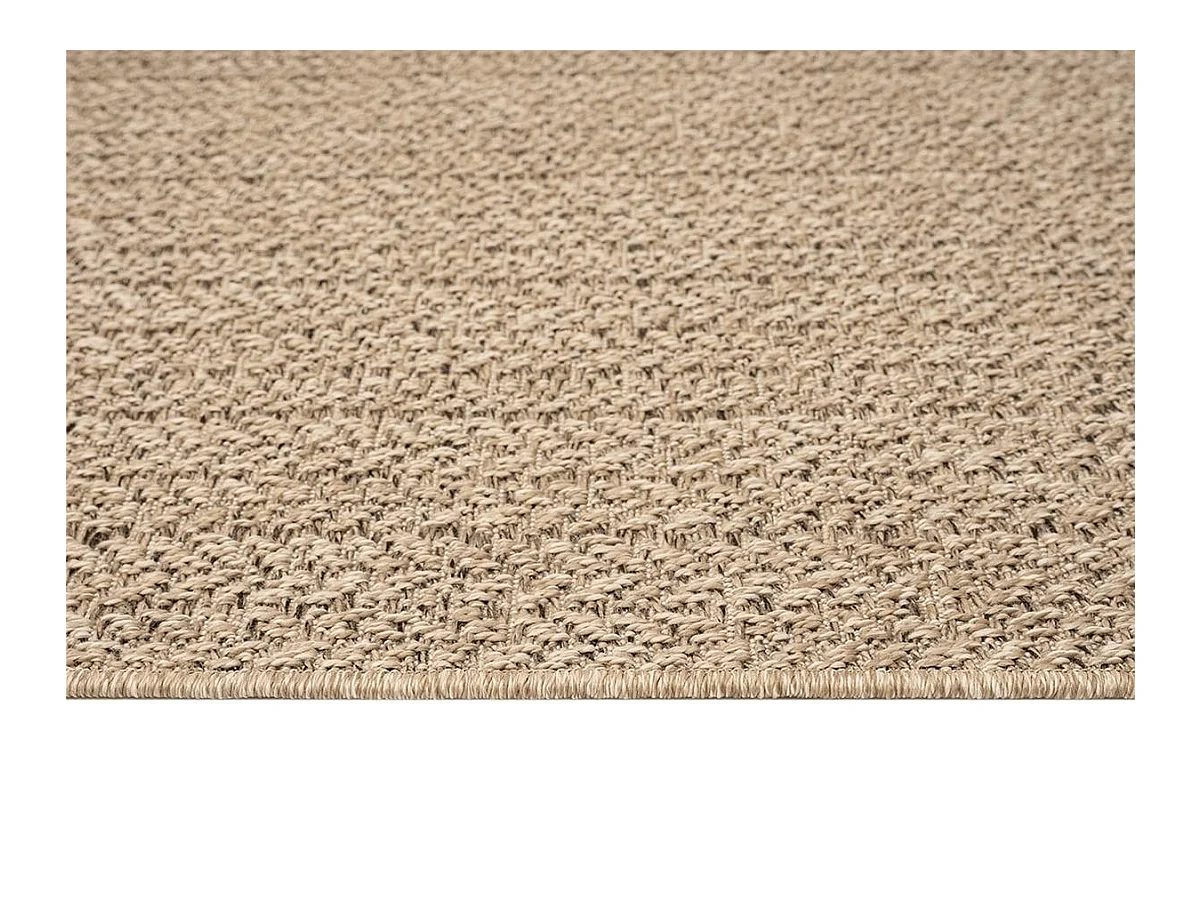 Tapis Kansas intérieur extérieur jute uni résistant intempéries terrasse - Nature - 240 x 340 cm
