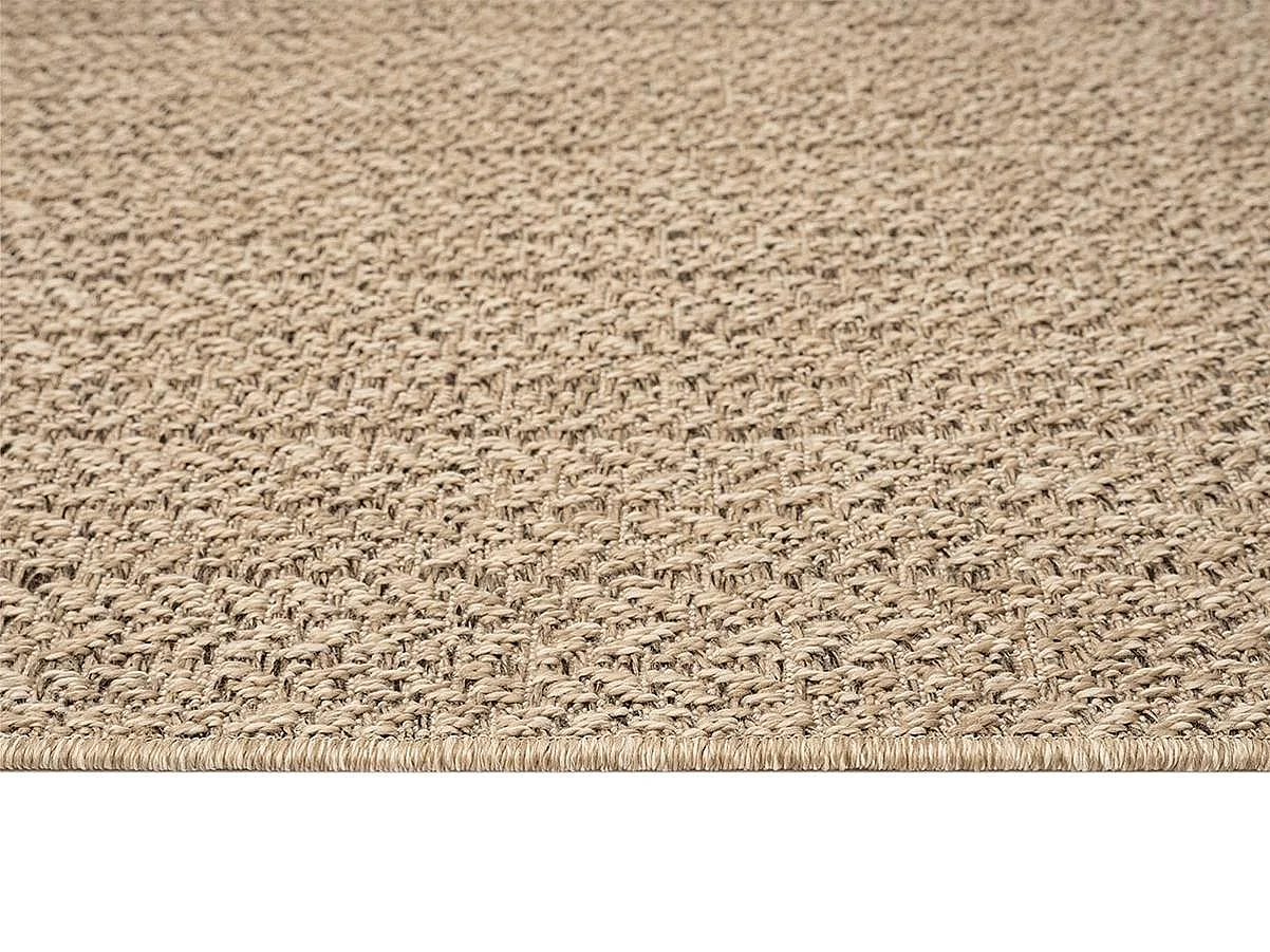 Tapis Kansas intérieur extérieur jute uni résistant intempéries terrasse - Nature - 240 x 340 cm