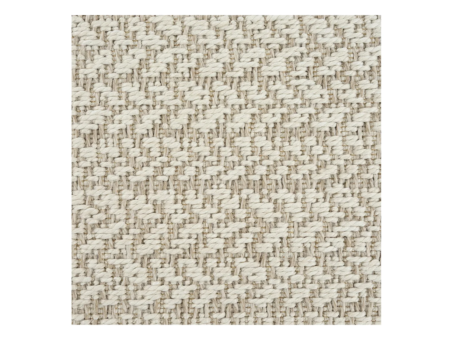 Tapis Kansas intérieur extérieur jute uni résistant intempéries terrasse - Crème - 140 x 200 cm