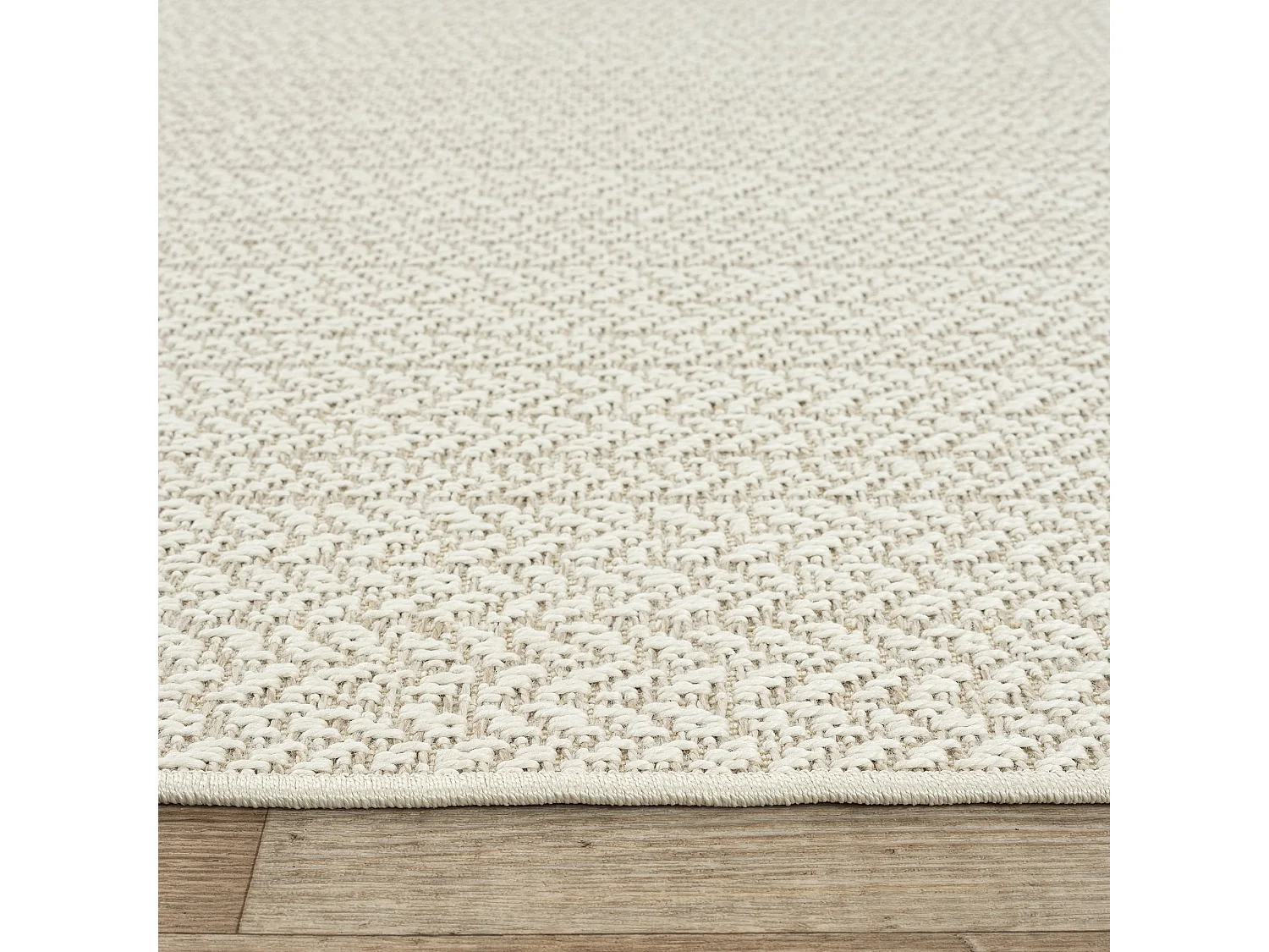 Tapete Kansas Exterior Interior Estilo Juta Resistente Intempéries lisa - Creme - 140 x 200 cm