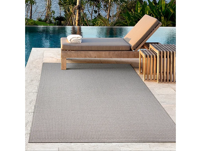 Alfombra Toulouse Exterior, Uni, Gris, 160 x 220 cm