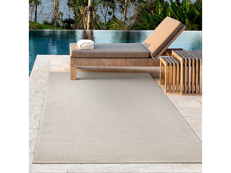 Tapis Toulouse d'extérieur uni, Crème, 120 x 160 cm