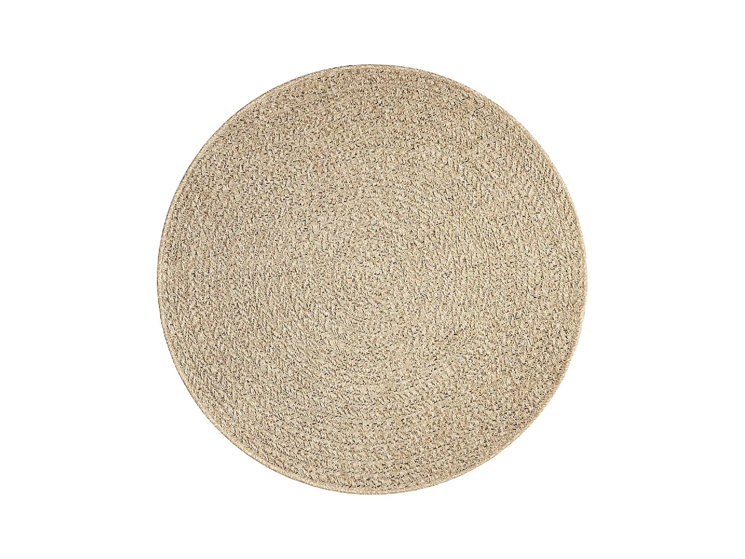Tapis Kansas intérieur extérieur jute résistant intempéries terrasse - Nature - 120 cm, Rond