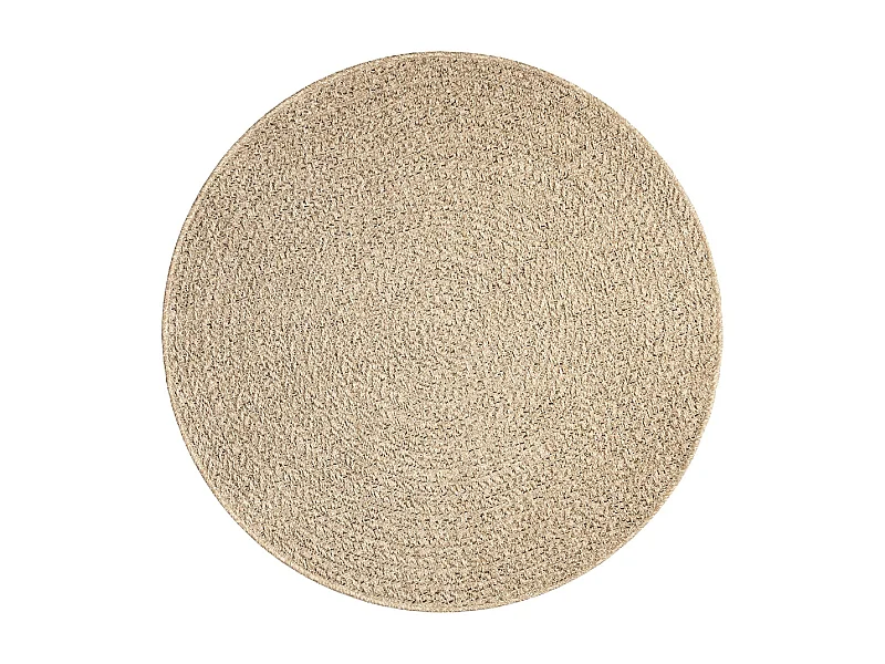 Tapis Kansas intérieur extérieur jute résistant intempéries terrasse - Nature - 120 cm, Rond