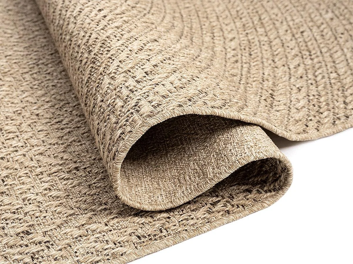 Tapis Kansas intérieur extérieur jute optique résistant intempéries terrasse - Nature - 240 x 340 cm