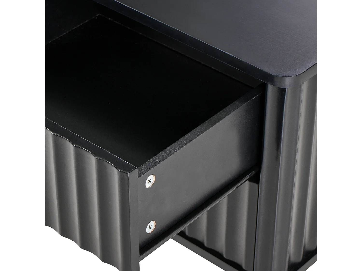 Table de nuit à 2 tiroirs GLASTONBURY Noir