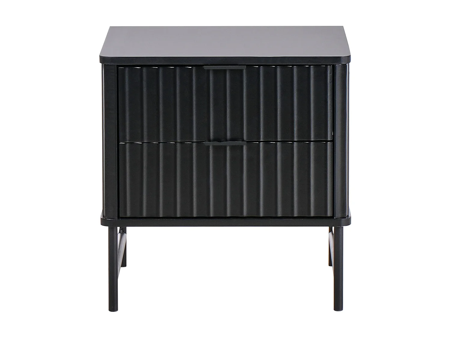 Comodino 2 cassetti GLASTONBURY Nero