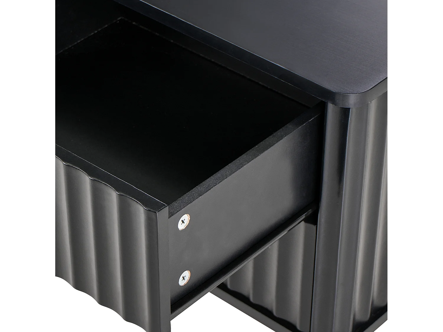 Comodino 2 cassetti GLASTONBURY Nero