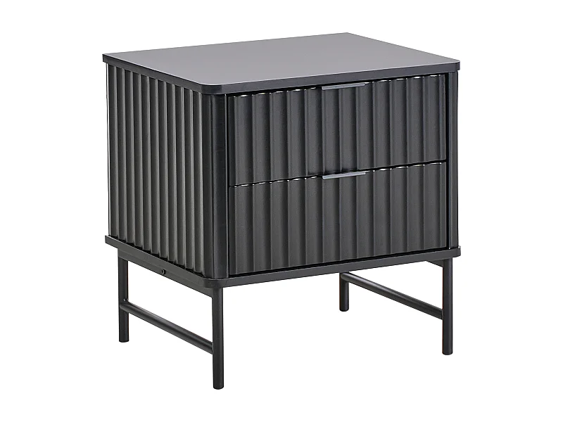 Comodino 2 cassetti GLASTONBURY Nero