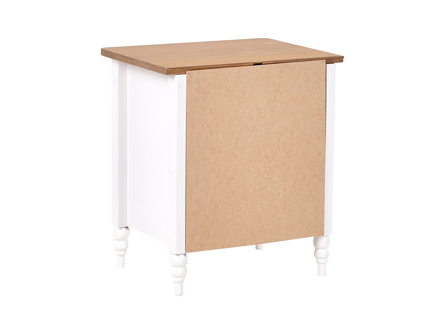 Table de nuit à 2 tiroirs SHILLINGTON Bois de pin Marron/blanc