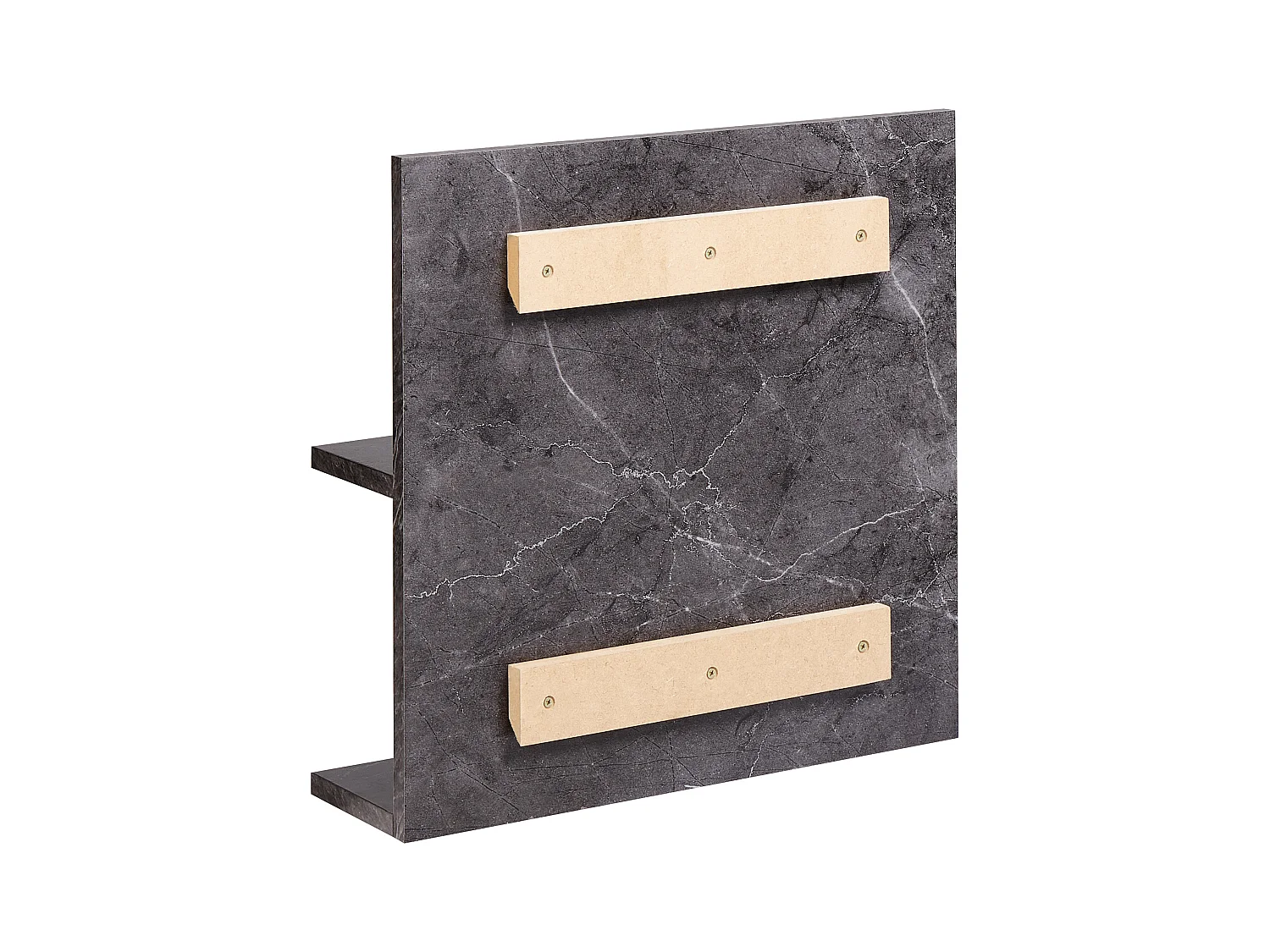 Miroir mural avec étagère PELOTAS 45 cm 45 cm Marbre/noir