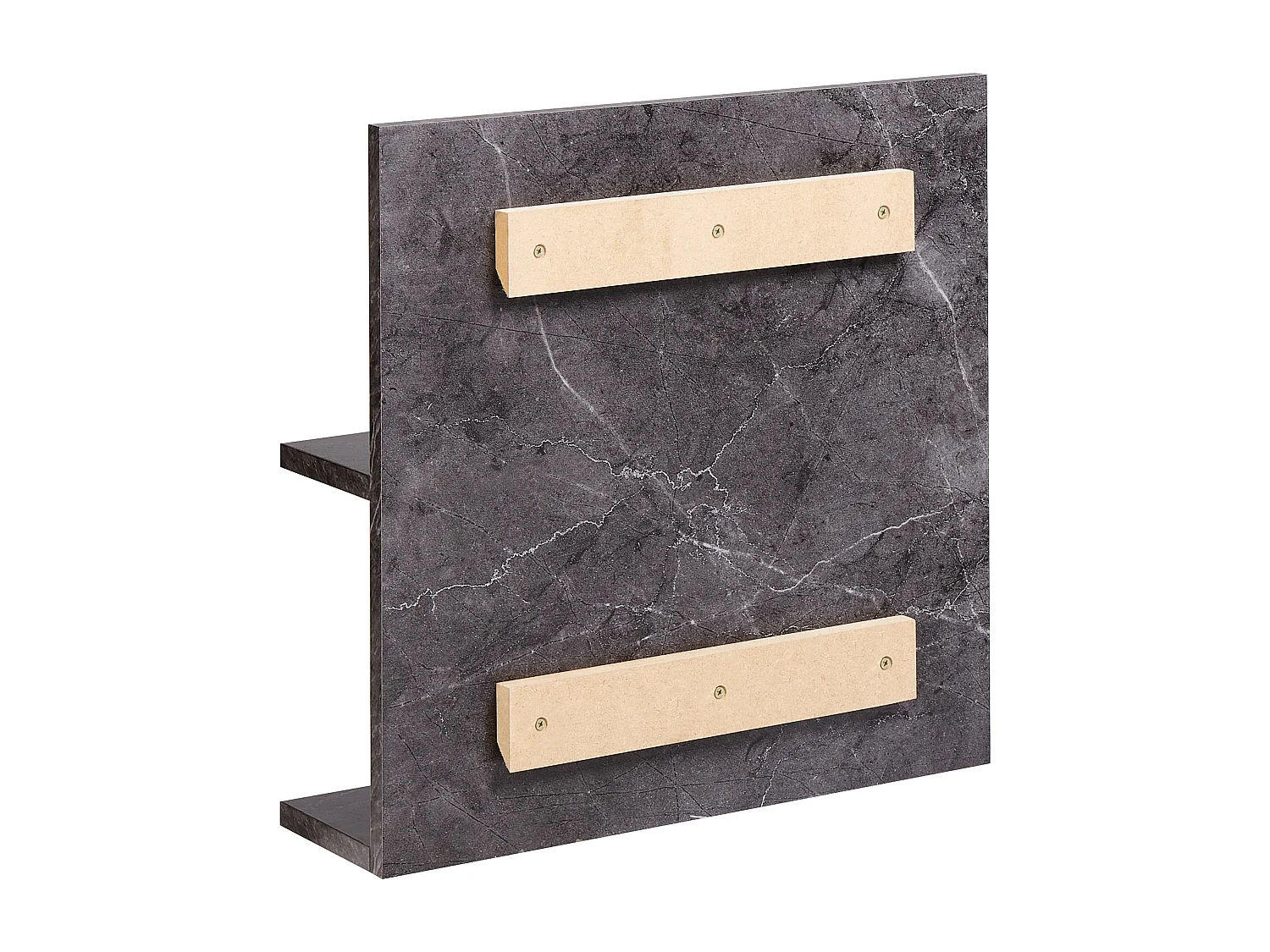 Miroir mural avec étagère PELOTAS 45 cm 45 cm Marbre/noir