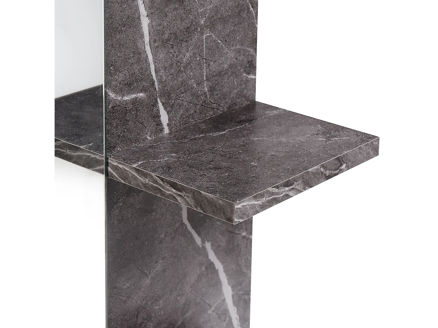 Wandspiegel met plank PELOTAS 45 cm 45 cm Marmer/zwart Zwart