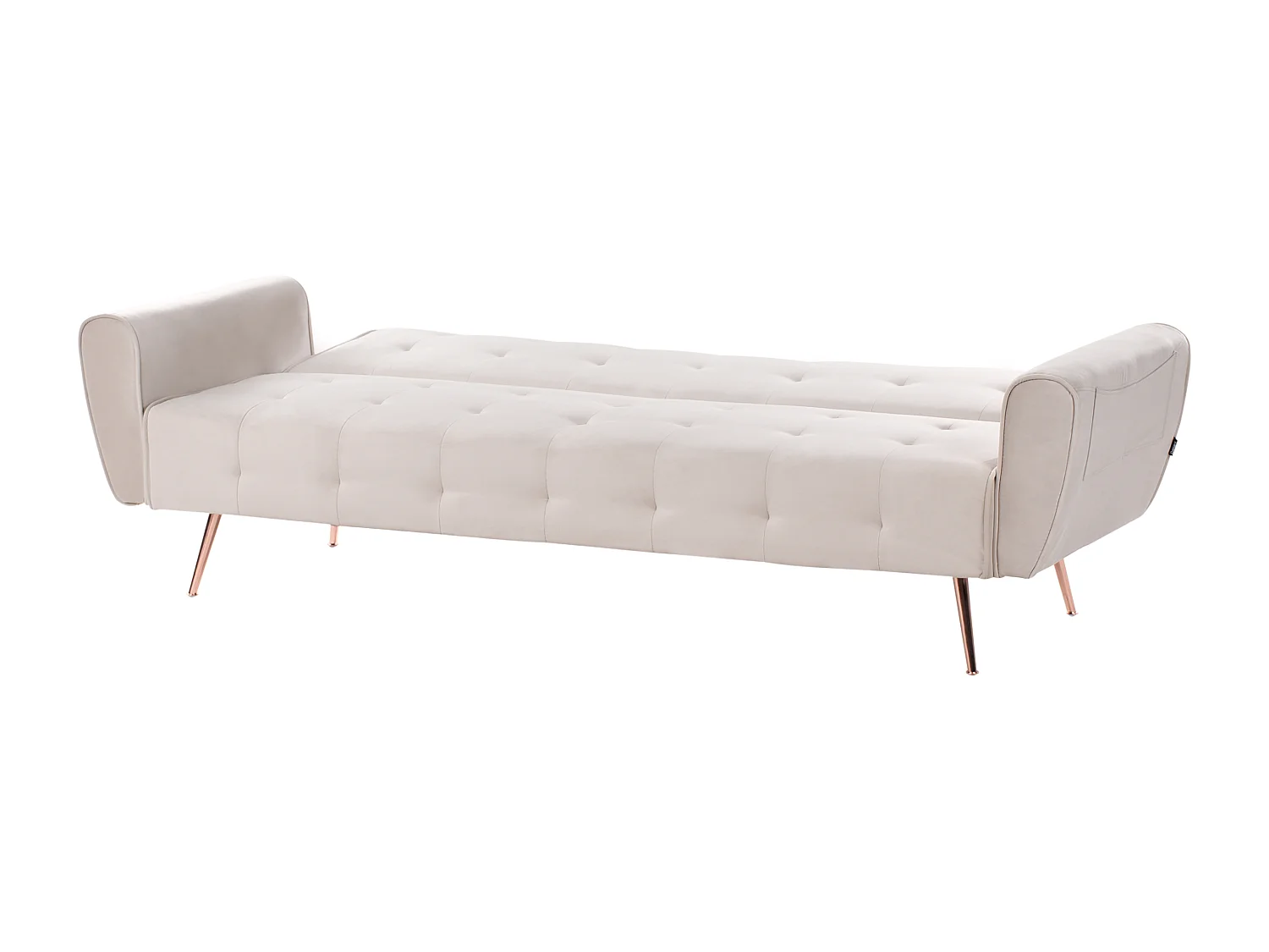 Sofa rozkładana SELNES Welur Jasnobeżowy dla 3 osób