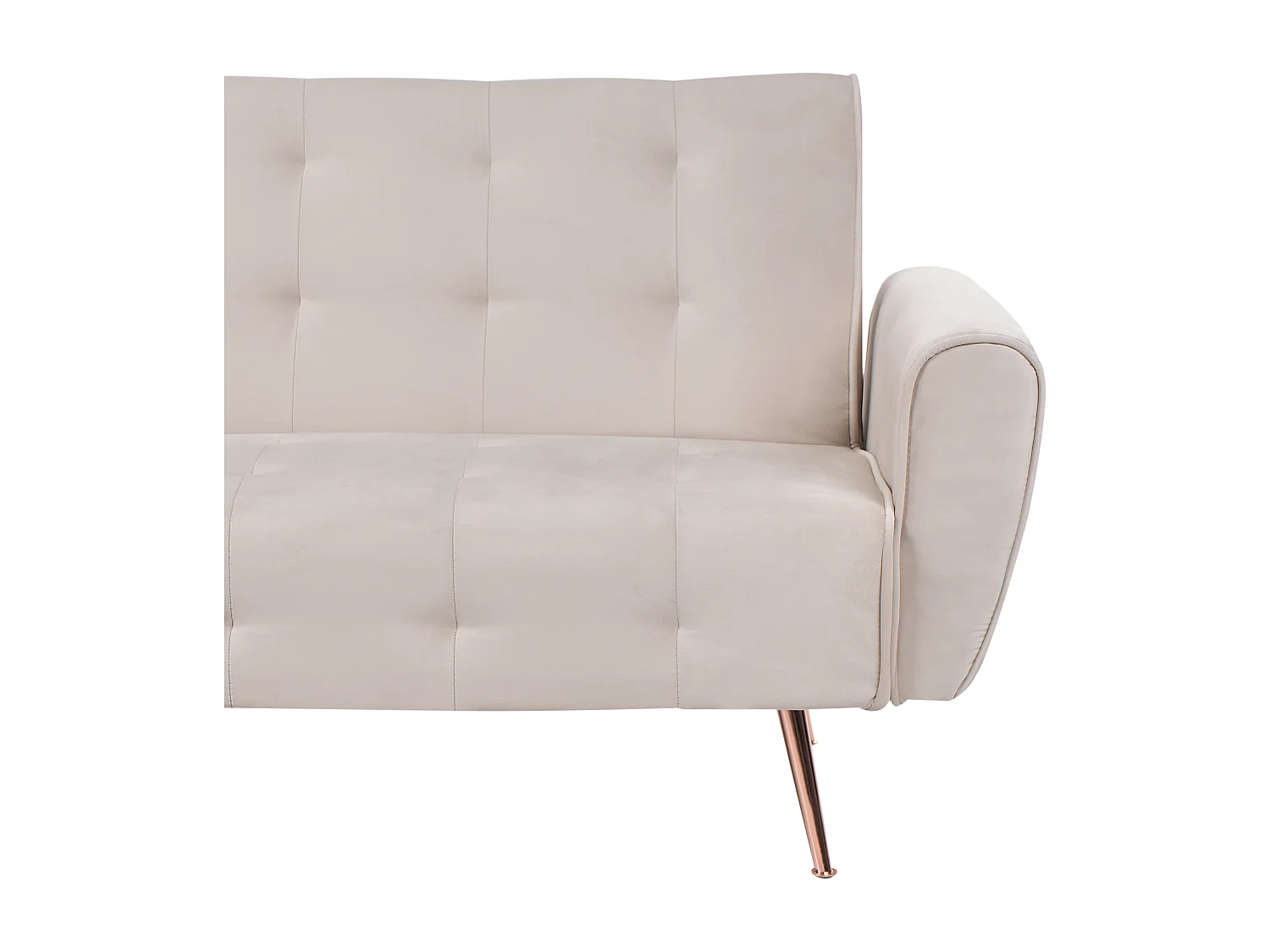 Sofa rozkładana SELNES Welur Jasnobeżowy dla 3 osób