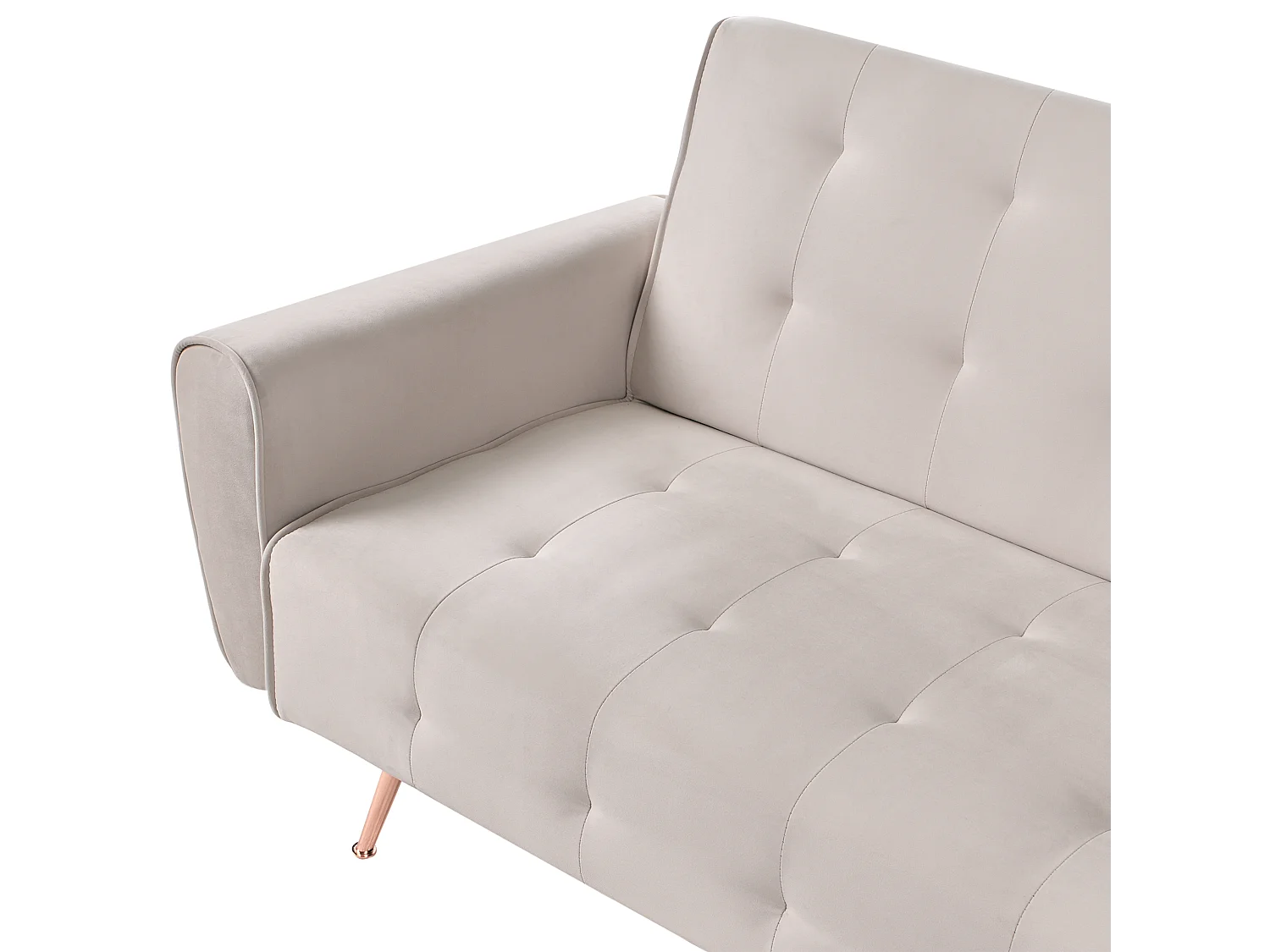 Sofa rozkładana SELNES Welur Jasnobeżowy dla 3 osób