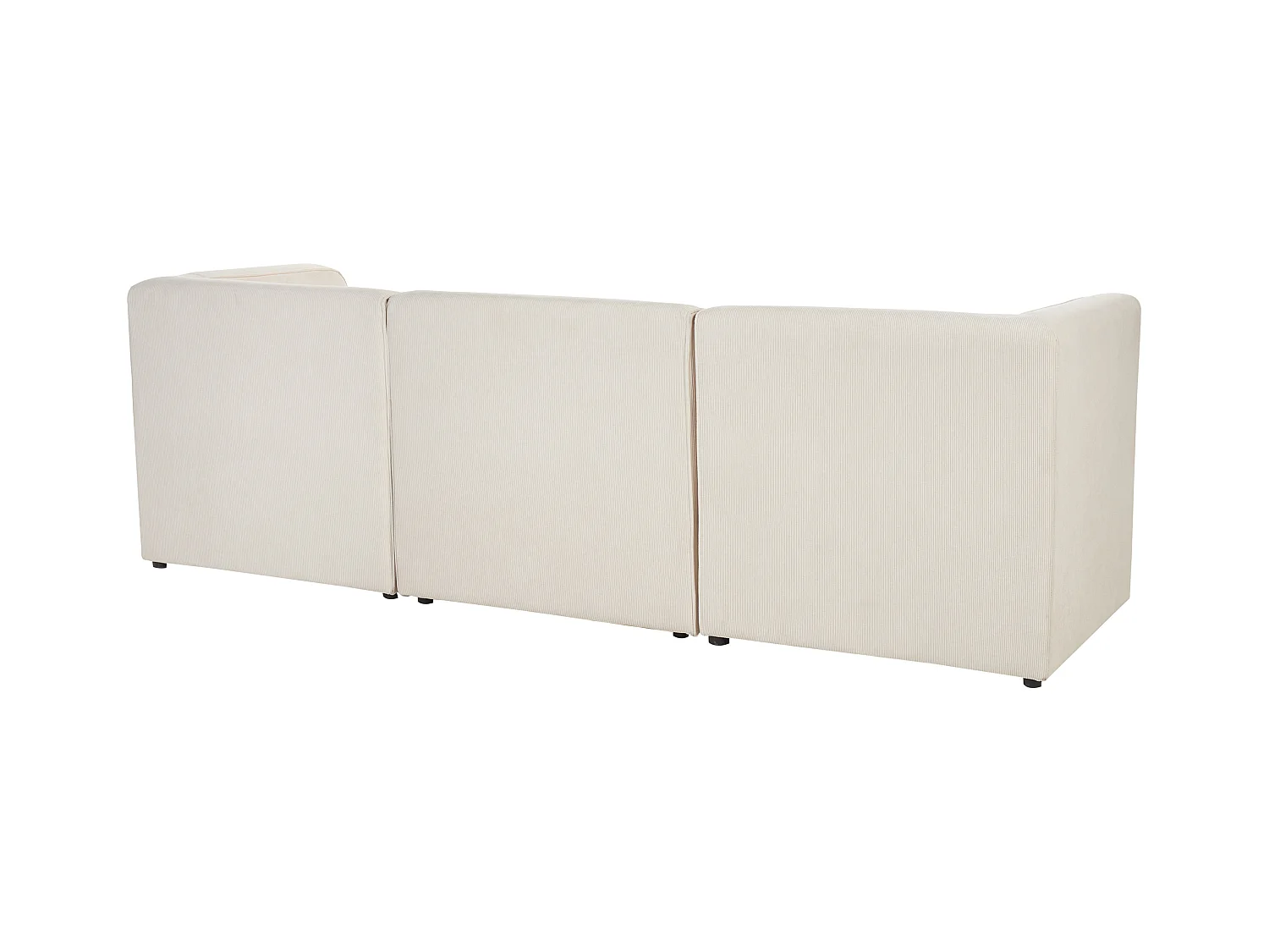 Canapé modulable 3 places LEMVIG Velours côtelé Beige clair avec ottoman