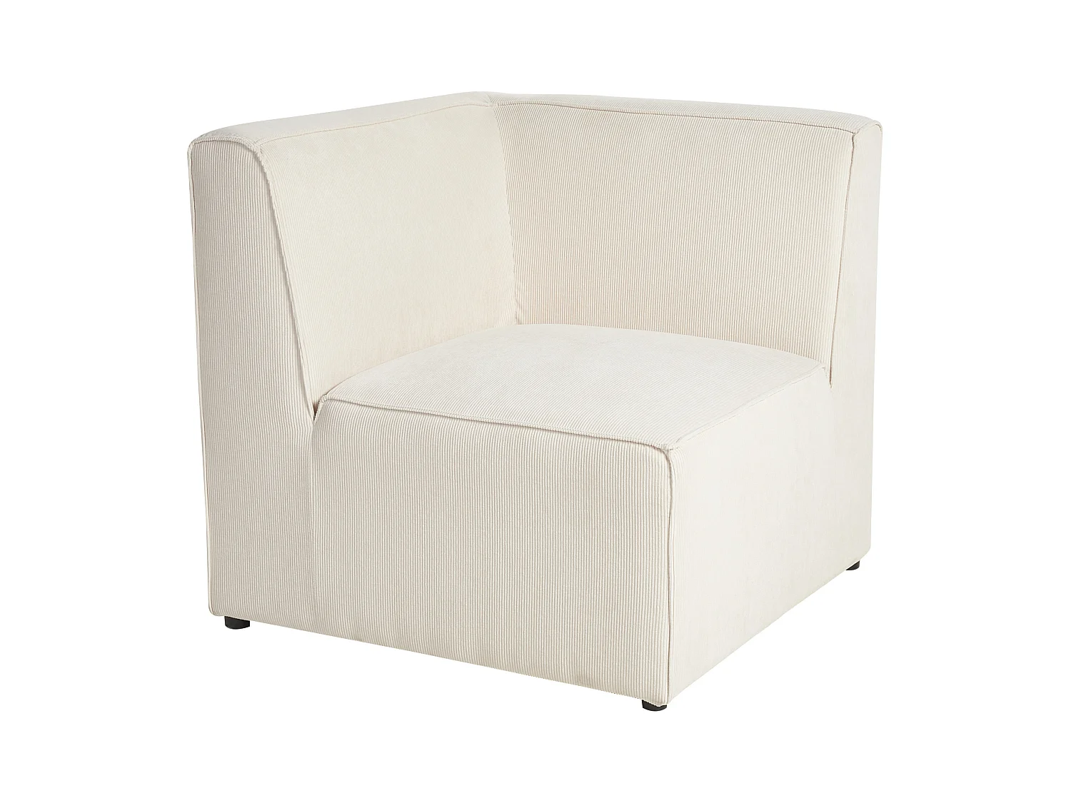 Canapé modulable 3 places LEMVIG Velours côtelé Beige clair avec ottoman