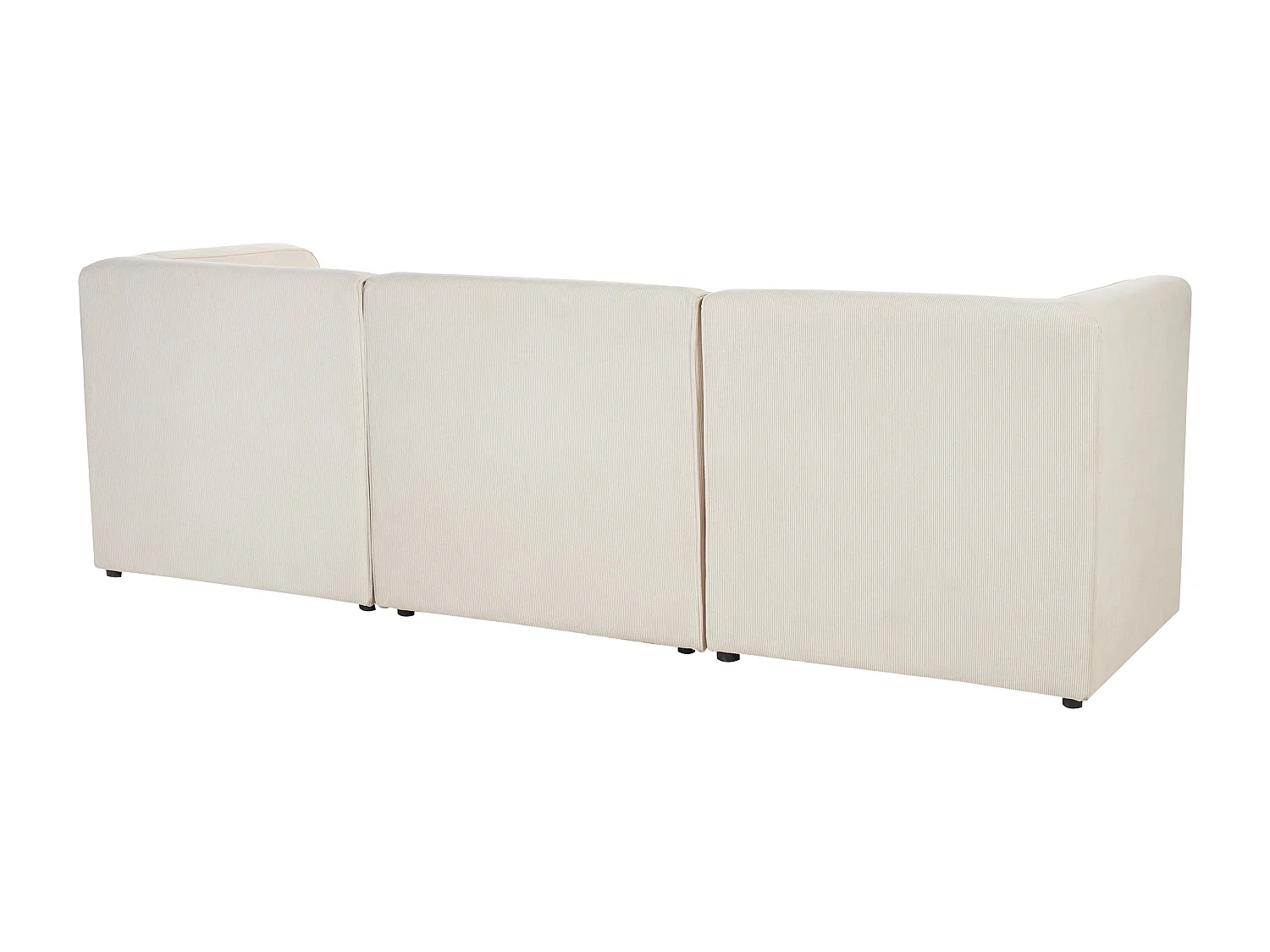 Canapé modulable 3 places LEMVIG Velours côtelé Beige clair avec ottoman