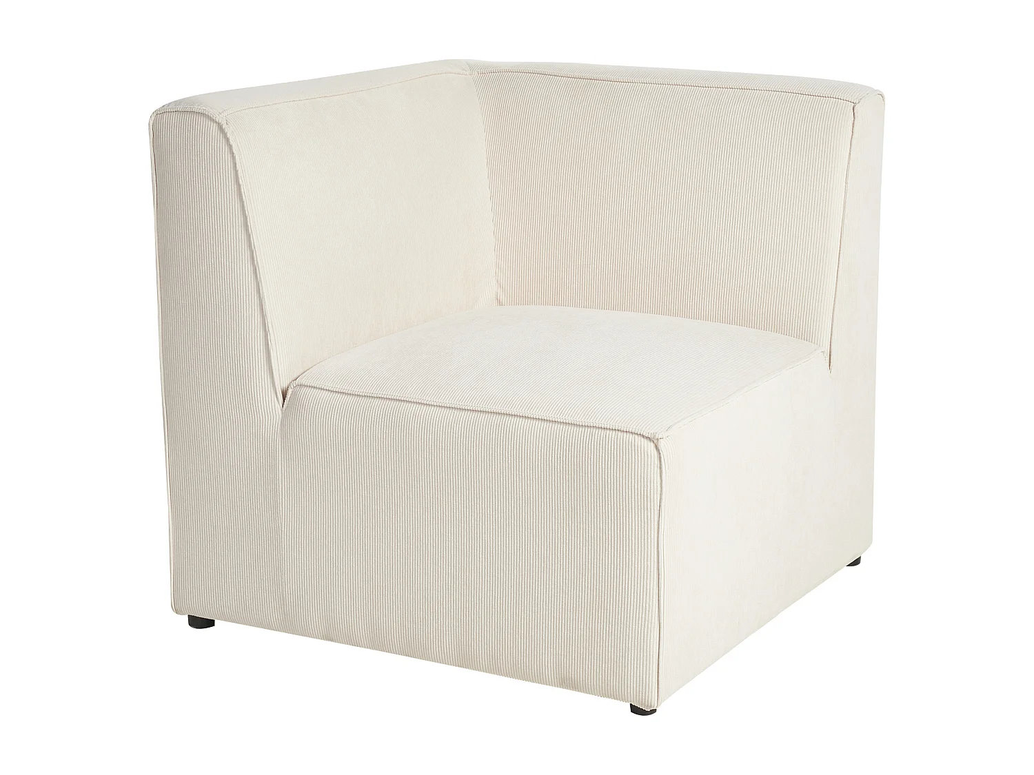 Canapé modulable 3 places LEMVIG Velours côtelé Beige clair avec ottoman