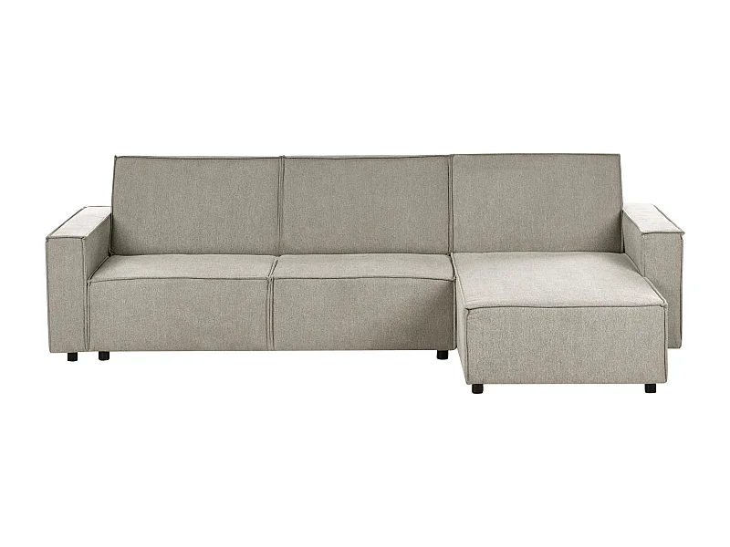 3-Sitzer Ecksofa links L-förmig Stoff beige mit Schlaffunktion Romedal II