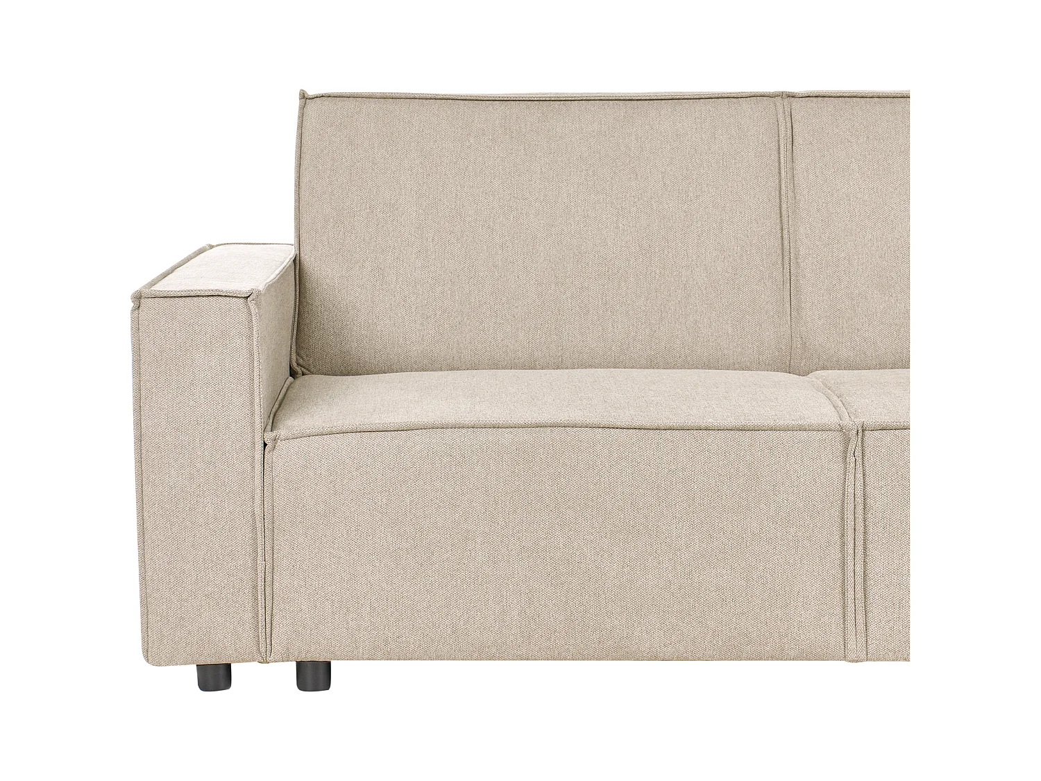 Canapé-lit d'Angle à droite en Tissu 3 Places Rembourré en Forme de L Beige Romedal II