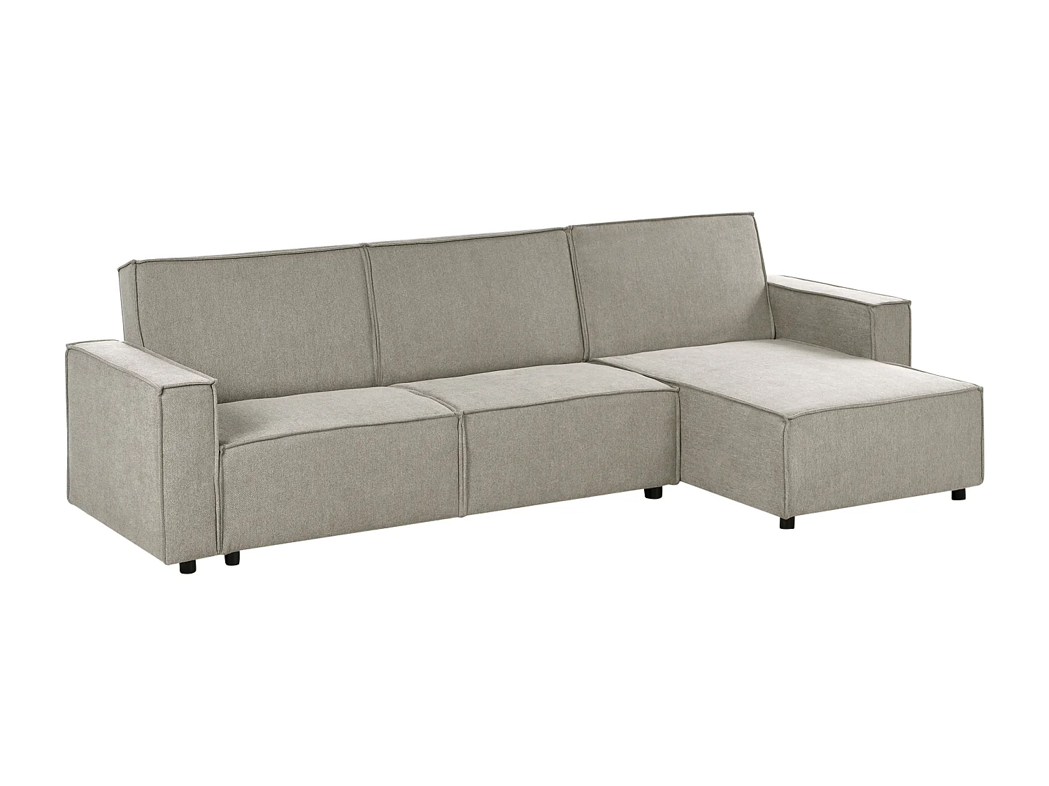 3-Sitzer Ecksofa links L-förmig Stoff beige mit Schlaffunktion Romedal II