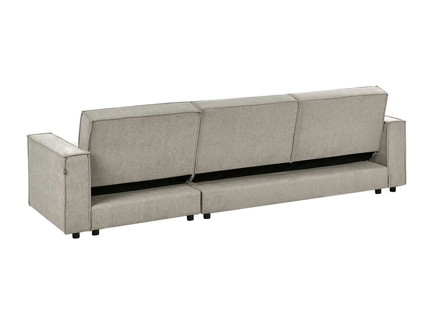 3-Sitzer Ecksofa links L-förmig Stoff beige mit Schlaffunktion Romedal II