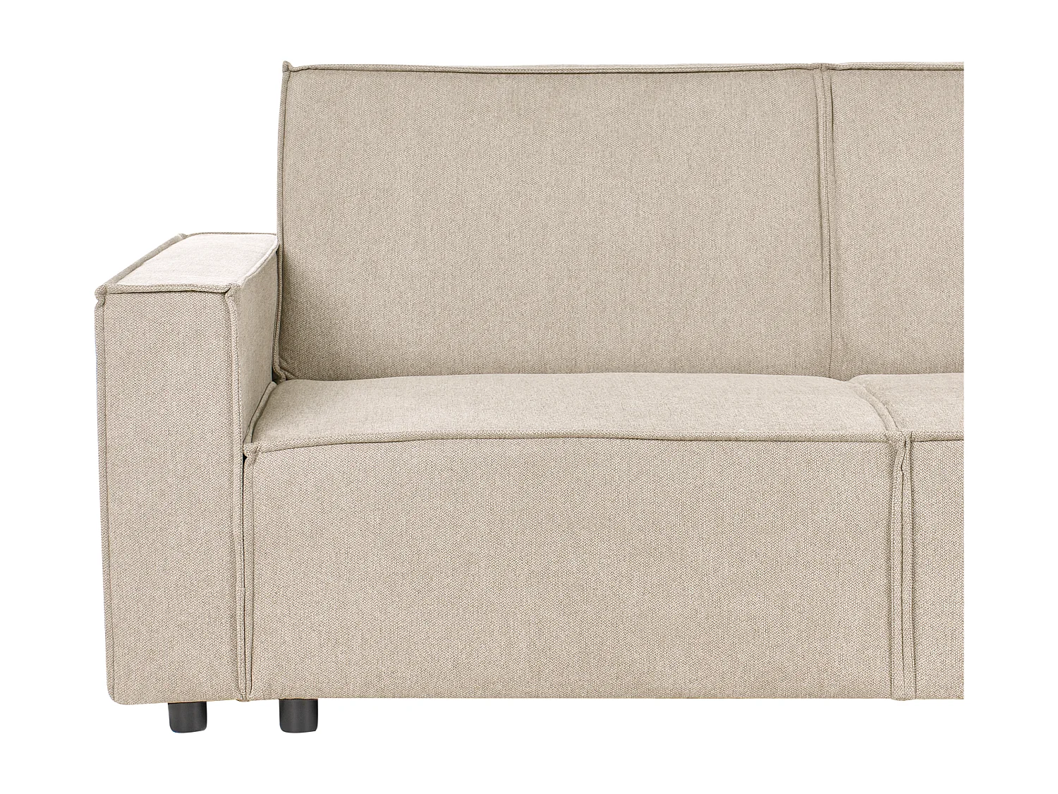 3-Sitzer Ecksofa links L-förmig Stoff beige mit Schlaffunktion Romedal II