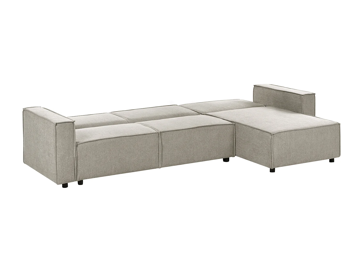 Divano letto angolare ROMEDAL II Tessuto Beige 3 posti Lato Sinistro