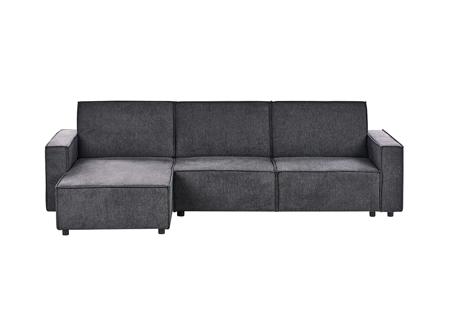 Canapé-lit d'Angle à gauche en Tissu 3 Places Rembourré en Forme de L Gris Graphite Romedal II