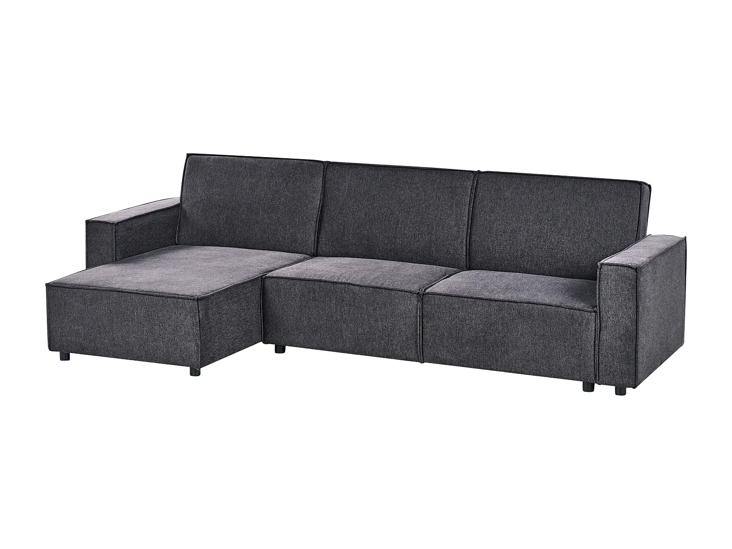 3-Sitzer Ecksofa rechts L-förmig Stoff graphitgrau mit Schlaffunktion Romedal II