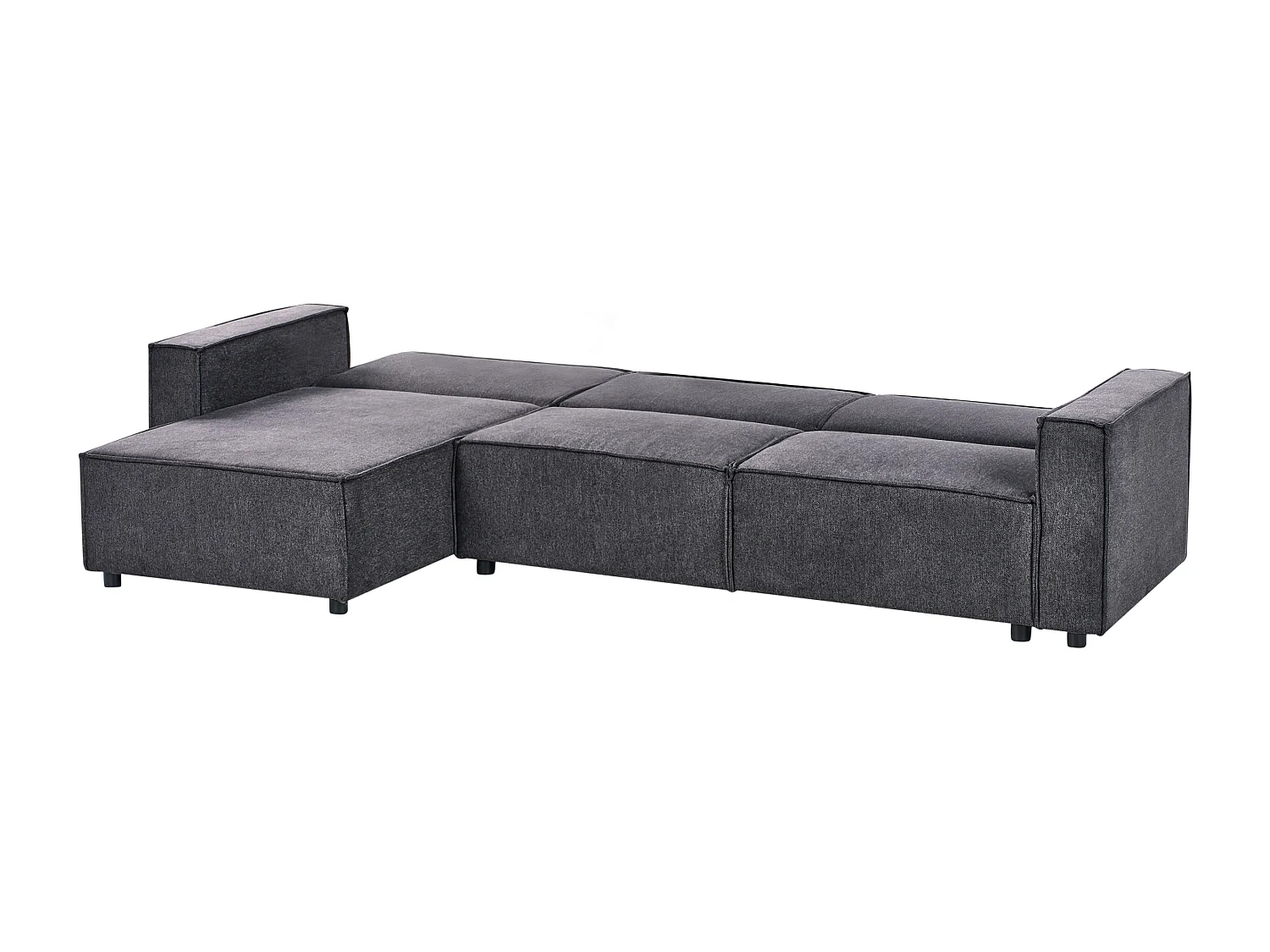 3-Sitzer Ecksofa rechts L-förmig Stoff graphitgrau mit Schlaffunktion Romedal II