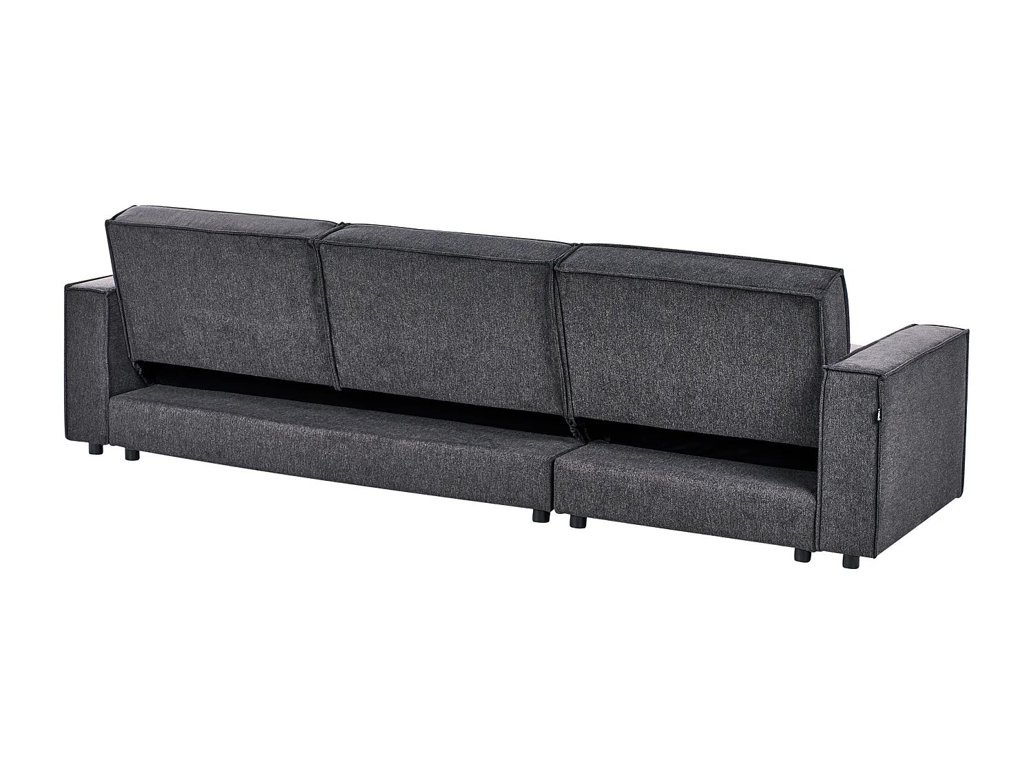 Canapé-lit d\'Angle à gauche en Tissu 3 Places Rembourré en Forme de L Gris Graphite Romedal II