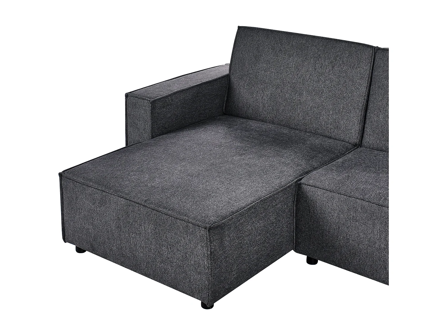 Canapé-lit d\'Angle à gauche en Tissu 3 Places Rembourré en Forme de L Gris Graphite Romedal II