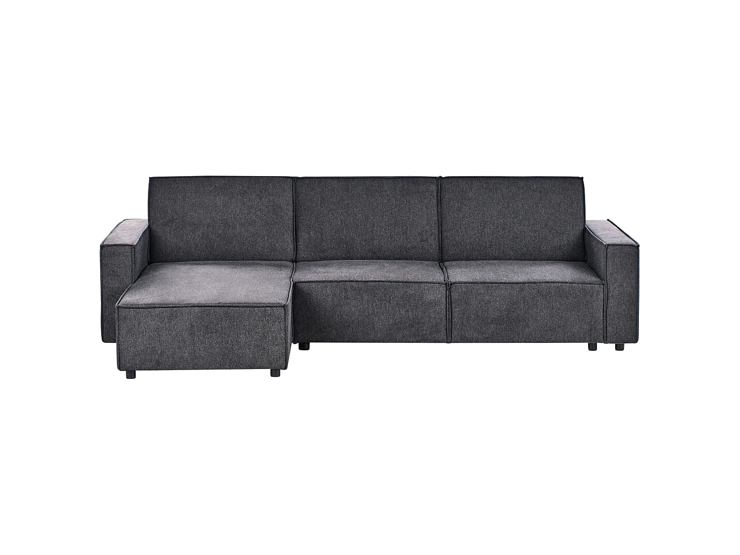 3-Sitzer Ecksofa rechts L-förmig Stoff graphitgrau mit Schlaffunktion Romedal II