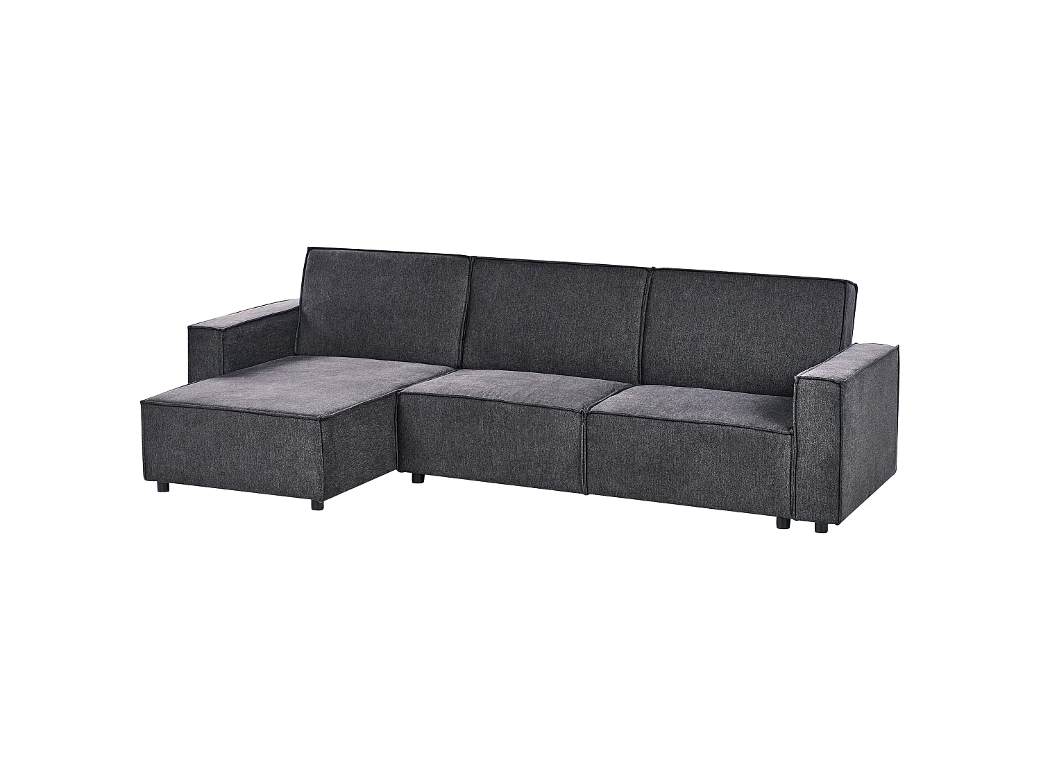 3-Sitzer Ecksofa rechts L-förmig Stoff graphitgrau mit Schlaffunktion Romedal II