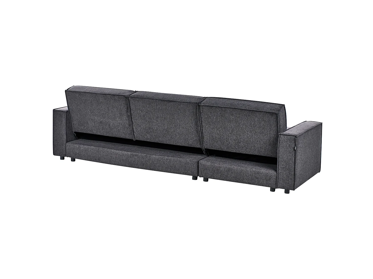 3-Sitzer Ecksofa rechts L-förmig Stoff graphitgrau mit Schlaffunktion Romedal II