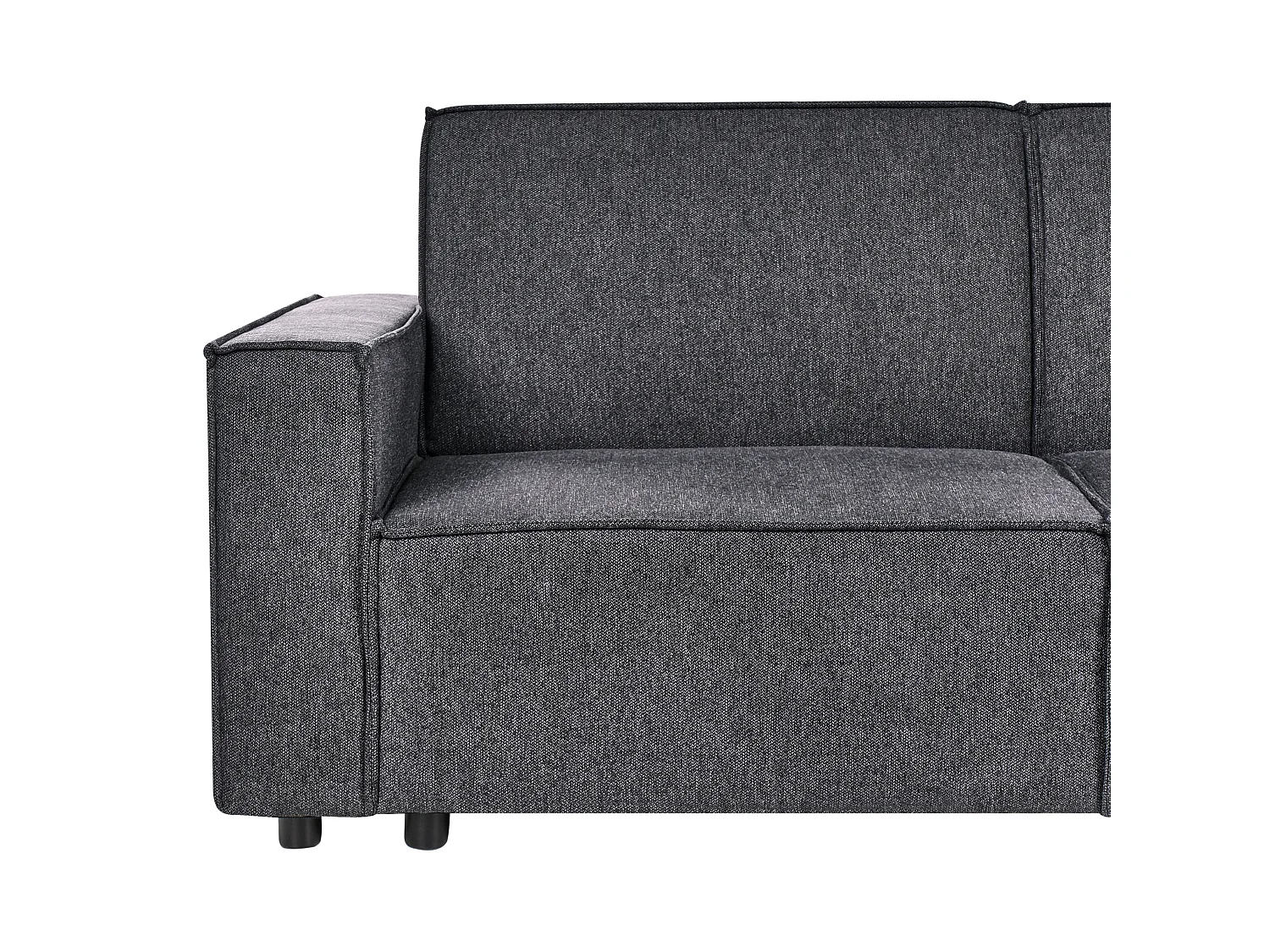 3-Sitzer Ecksofa rechts L-förmig Stoff graphitgrau mit Schlaffunktion Romedal II