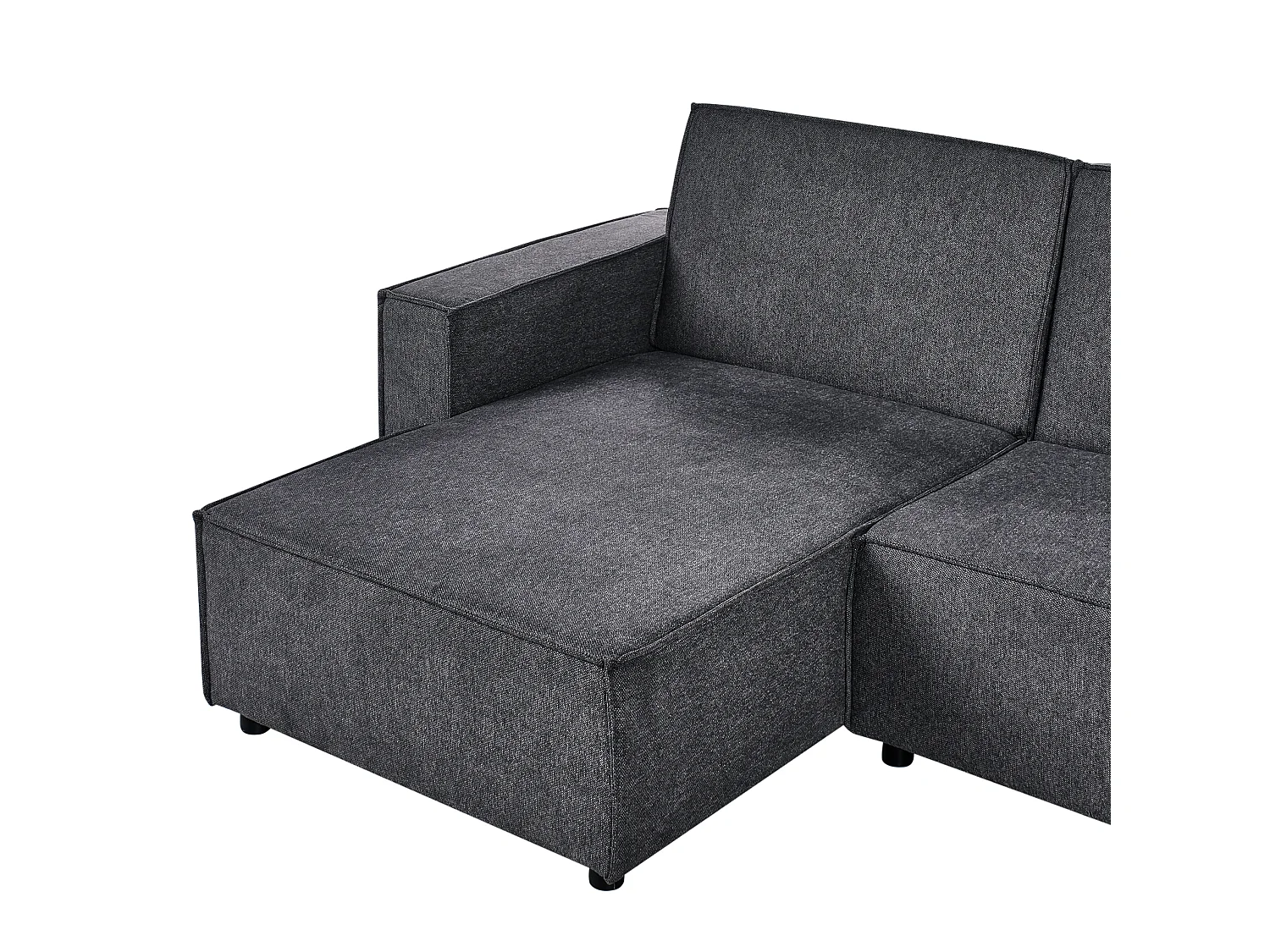 Eckschlafsofa ROMEDAL II Stoff Graphitgrau 3-Sitzer rechtsseitig