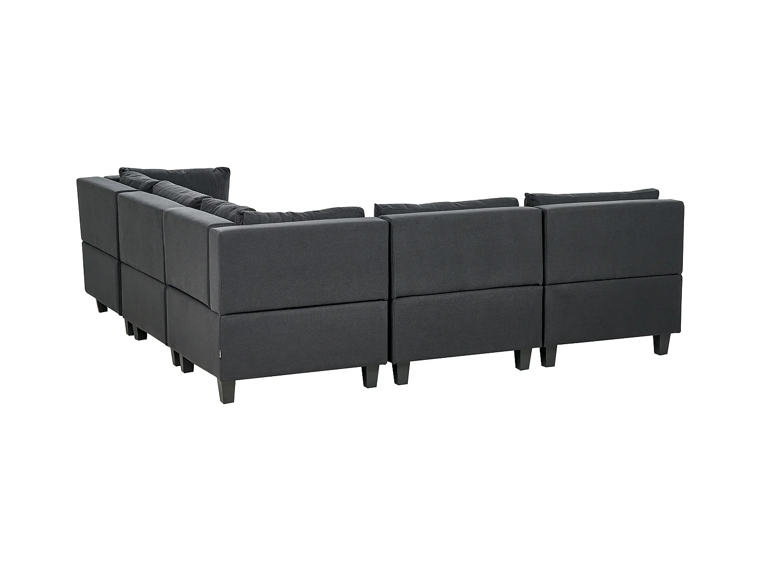 Canapé d'Angle Moderne Modulaire 5 Places Côté droite en Tissu Rembourré Noir Unstad
