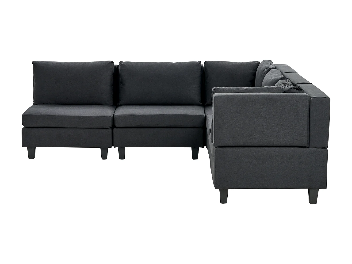 Narożnik modułowy UNSTAD Czarny dla 5 osób Lewostronny