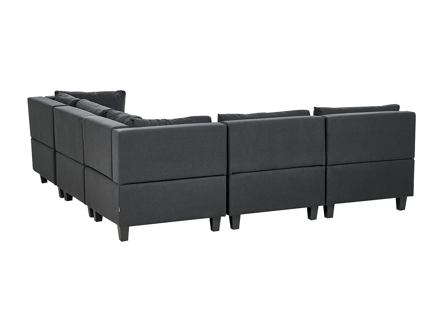 Canapé d'Angle Moderne Modulaire 5 Places Côté Gauche en Tissu Rembourré Noir Unstad