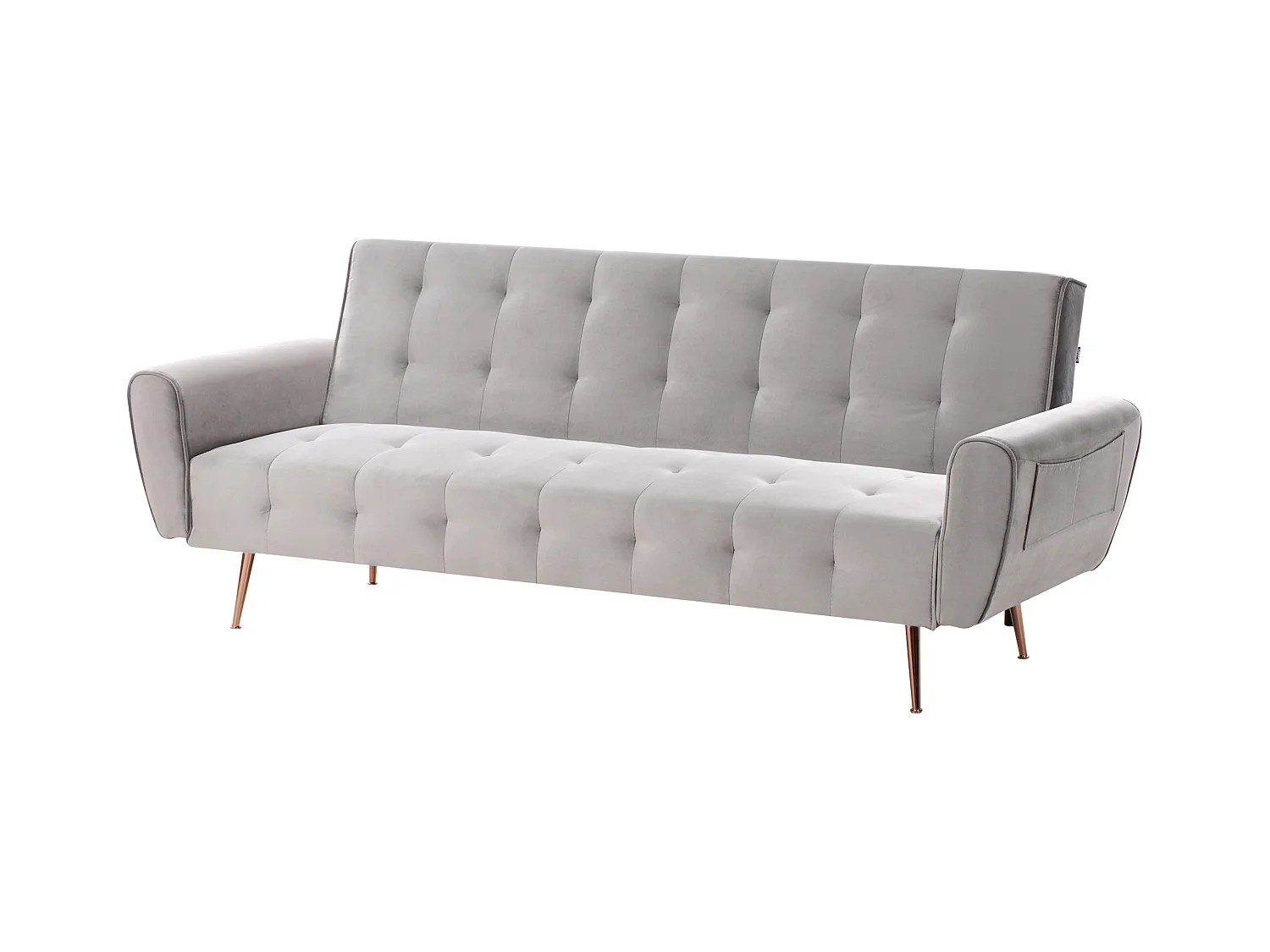 Canapé-lit 3 places SELNES Velours Gris clair